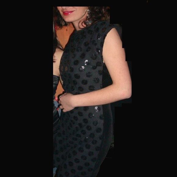 SEQUIN VELVET NWOT MINI COCKTAIL EMBELLISHED DRESS - S - Picture 5 of 9